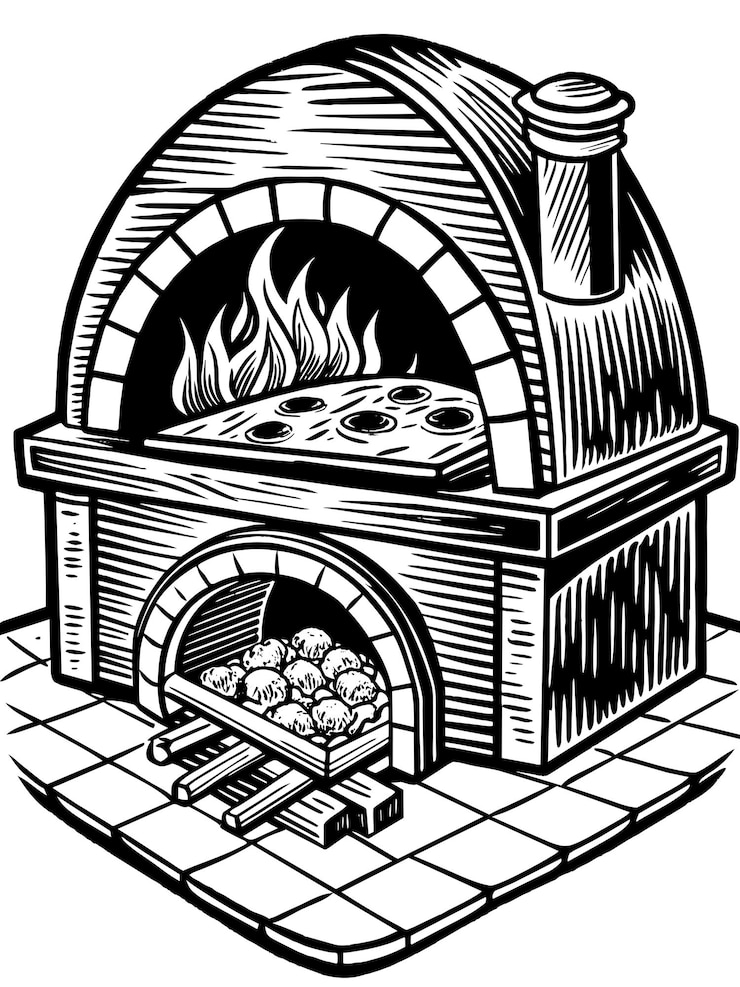 Vettore pizza forno illustrazione grafica vettoriale formato file sorgente eps progettazione di icone a scala senza perdite