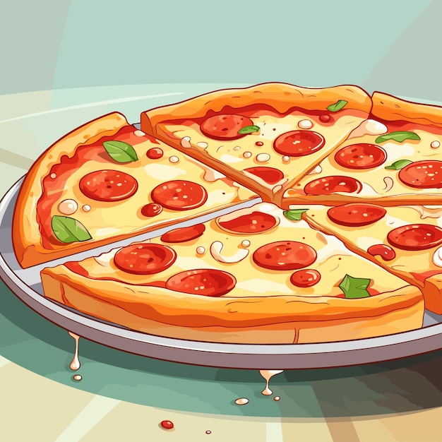 Pizzazz in Pixel Irresistibile 2D Vector Pizza Artwork