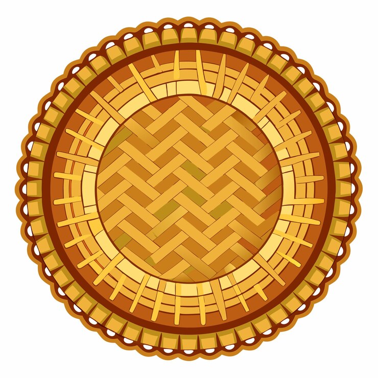 Vettore placemat di rattan isolato su sfondo bianco