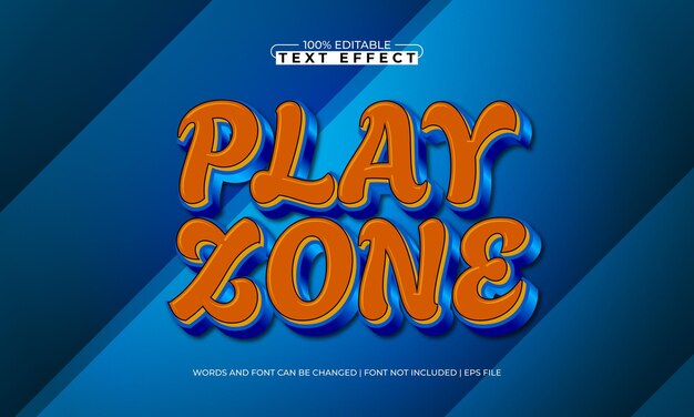 play zone editable text effect with a nice and kids text style