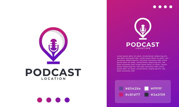 Podcast Logo Pin Podcast Icon Logo Design Template Element