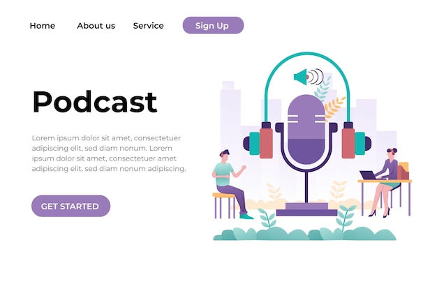 Podcasting radio online o concetto di intervista