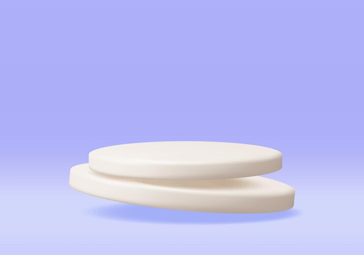 Vettore podio cilindro grigio 3d isolato