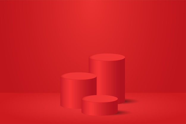 Podio e scena minimalisti con rendering vettoriale 3d