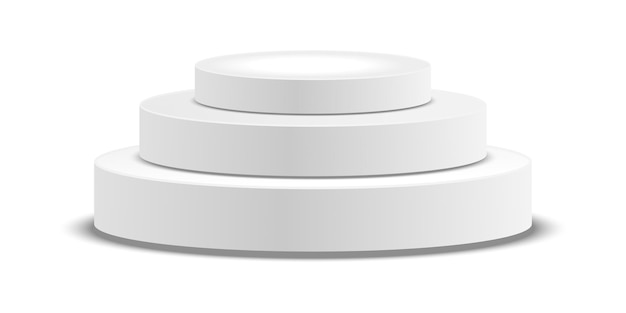 Podium rotondo bianco vuoto piedistallo moderno e piattaforma in piedi palco cilindro rotondo palchi vuoti