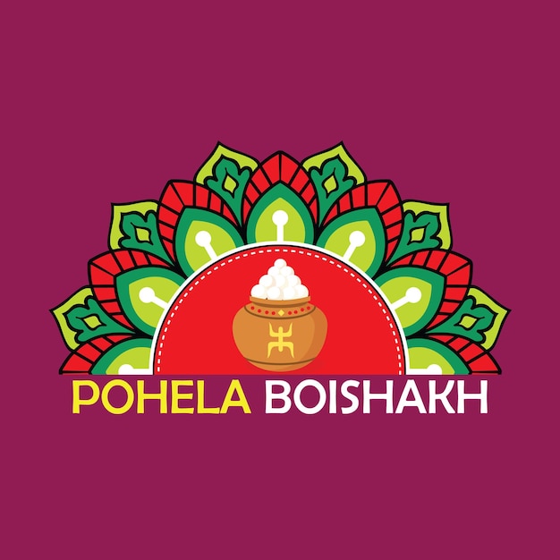 Pohela boishakh illustrazione vettoriale per lo sfondo