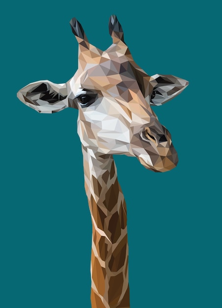 poligonale Illustrazione della testa della giraffa