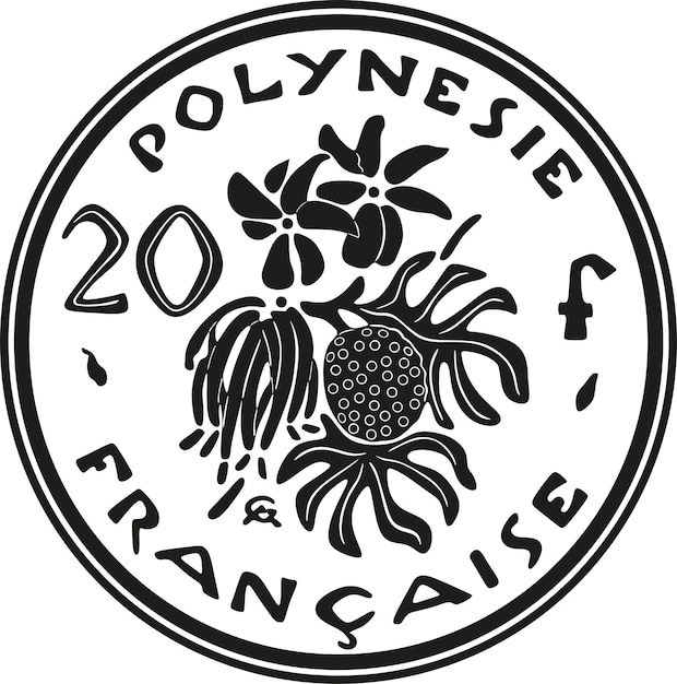 polinesia moneta da 20 franchi design nero fatto a mano