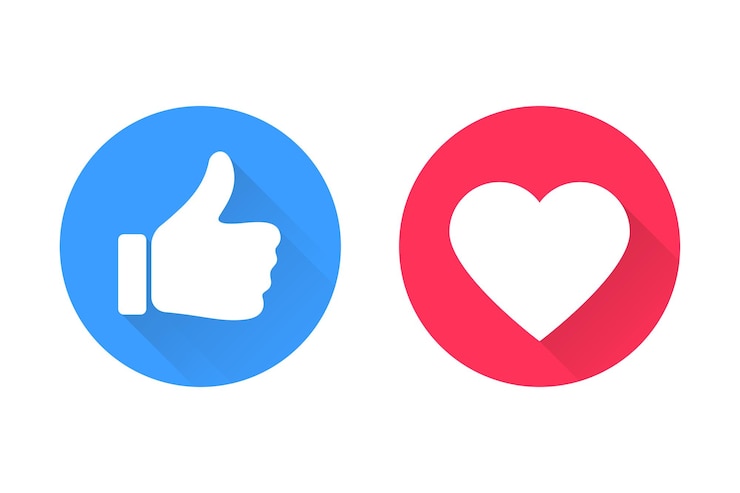 Vettore pollice e cuore