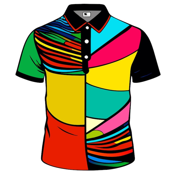 Vettore polo colorato t-shirt design