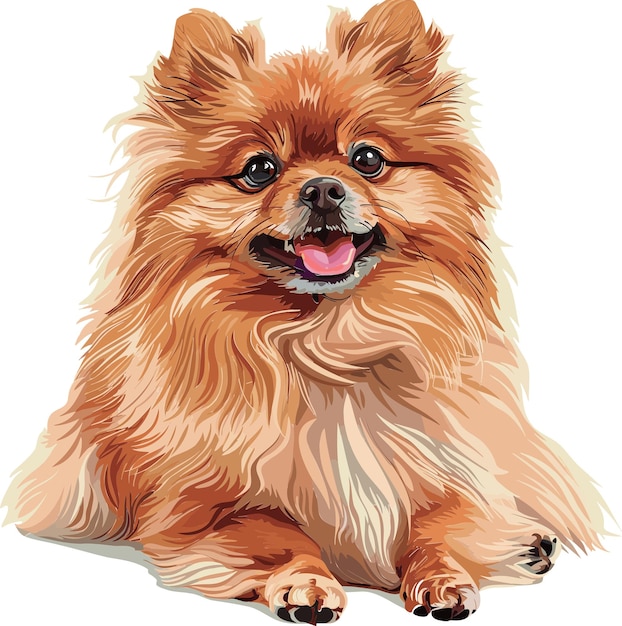 Pomeranian Dog adorabile illustrazione vettoriale artistica