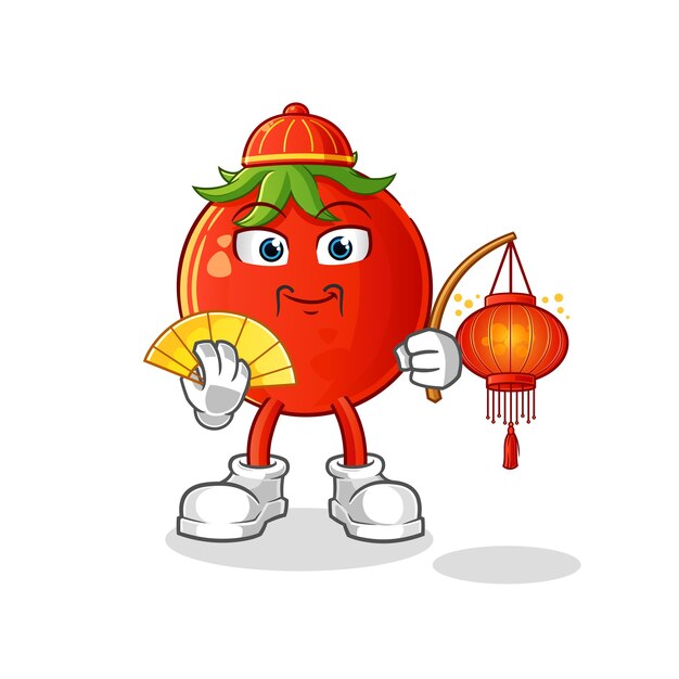 Pomodoro cinese con illustrazione di lanterne