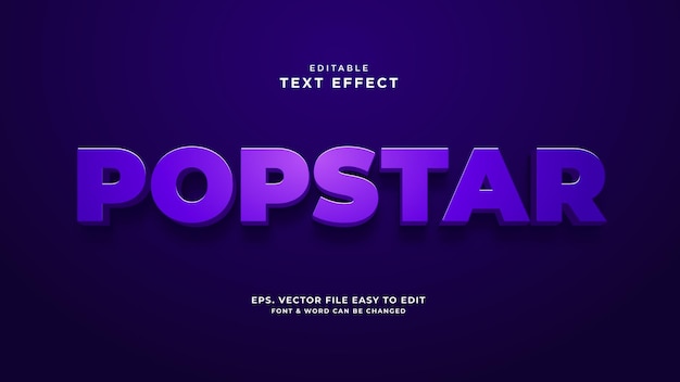 Pop editable text effect 3d