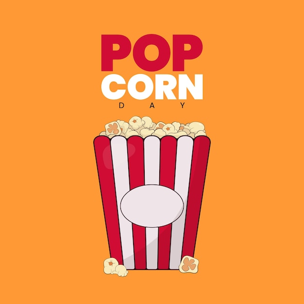 Popcorn Day 19 gennaio Illustrazione vettoriale del giorno dei popcorn