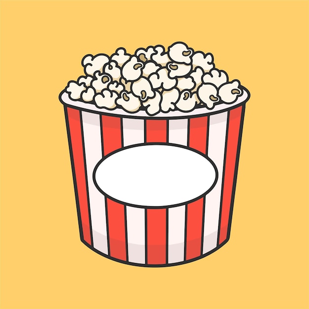 Popcorn Sticker Vector Illustrazione carina