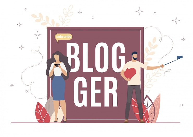 Vettore popolarità di internet blogger, iscriviti e registra.