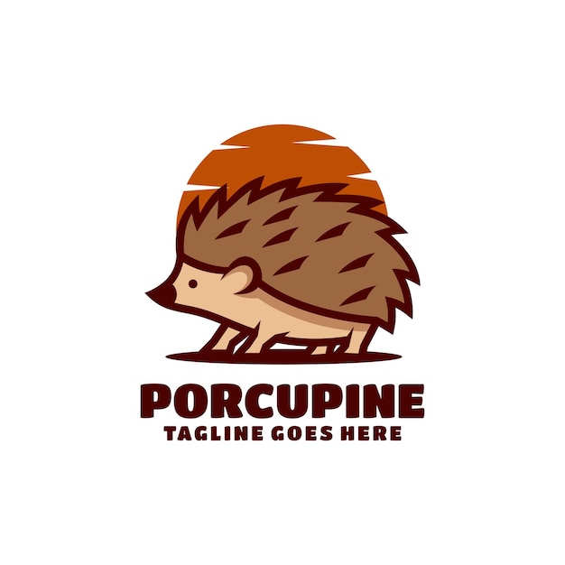 porcospino logo design illustrazione mascotte