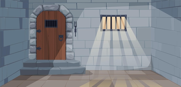 Vettore porta del castello medievale con elementi in ferro battuto porte in legno cancelli