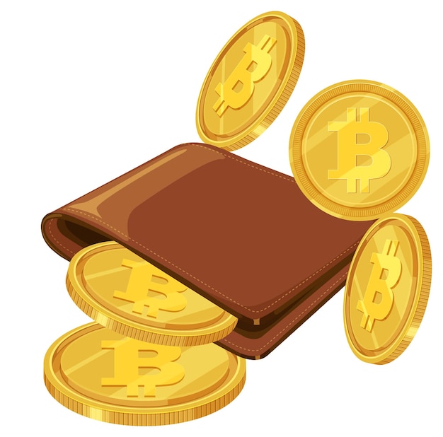 Portafoglio digitale con monete Bitcoin