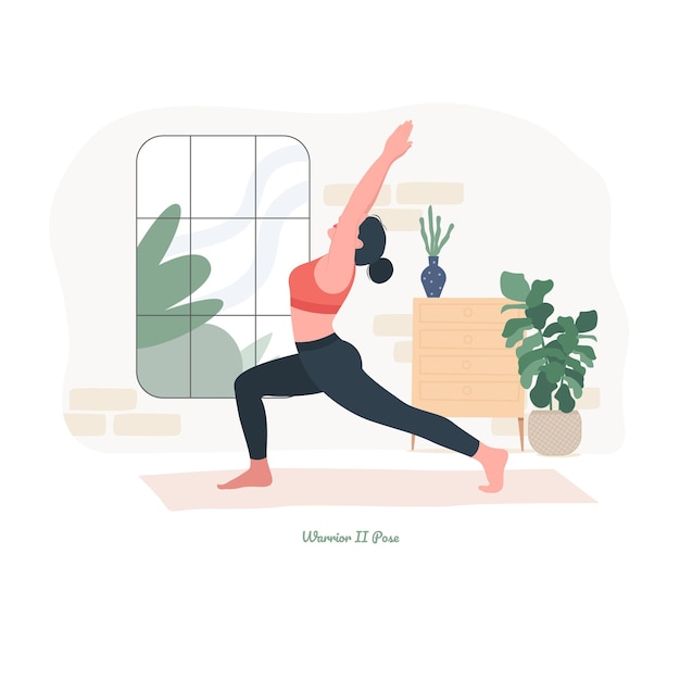 Posa di yoga Giovane donna che pratica esercizio di yoga