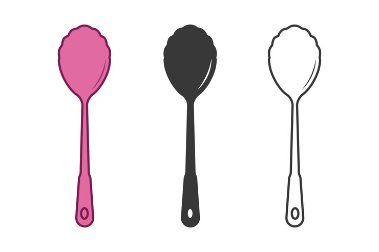 Vettore posate cucchiaio vettore cucchiaio vettore attrezzature ristorante posate silhouette cucchiaio clip art cucchiaio