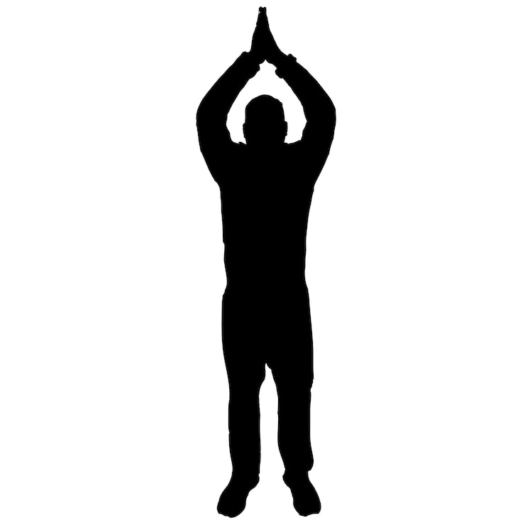 Vettore pose di yoga degli uomini della siluetta isolata