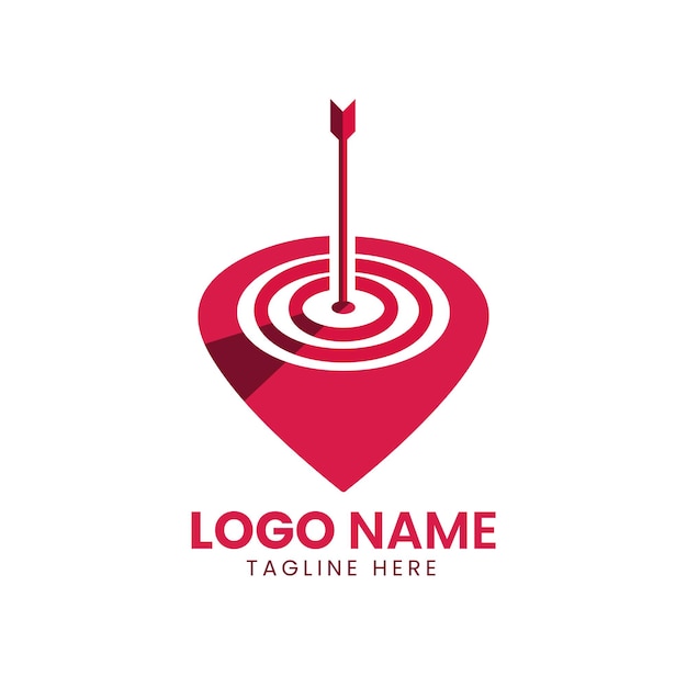 Posizione con design del logo di destinazione