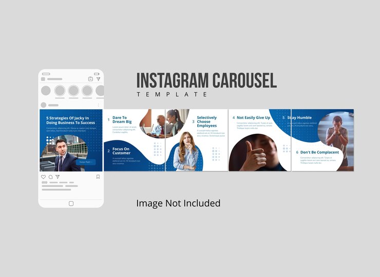 Vettore post carosello di instagram per la strategia sui social media