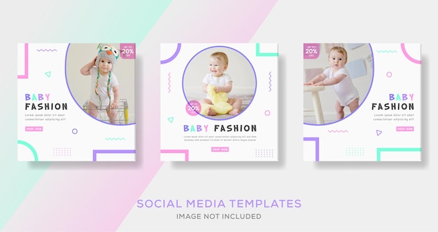 Post di banner di vestiti per bambini per i social media.