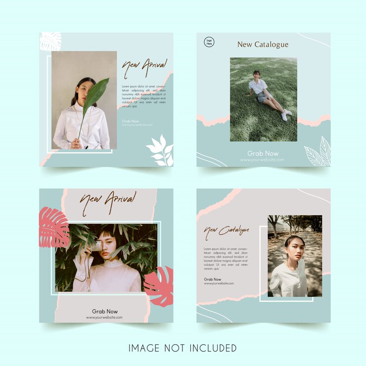 Post di bundle di modelli di instagram di social media di moda minimalista