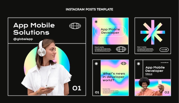 Post di Instagram con tecnologia fluida astratta sfumata