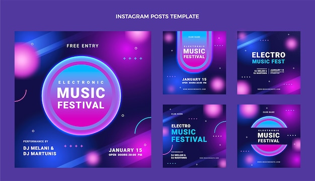 Post di instagram del festival musicale a trama sfumata