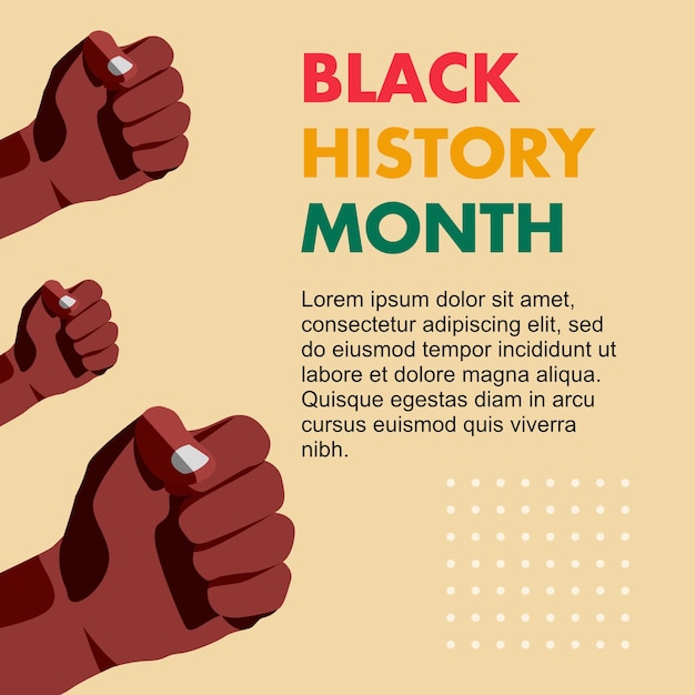 Post di Instagram di celebrazione del mese di storia nera di vettore