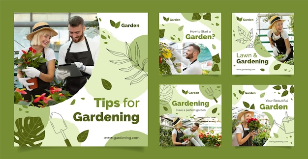 Post di instagram di giardinaggio disegnati a mano