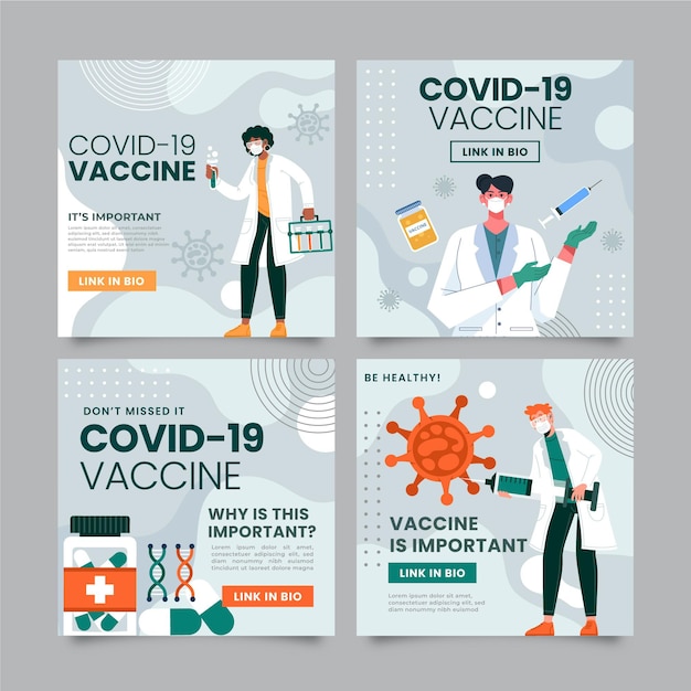 Post di instagram di vaccinazione piatta