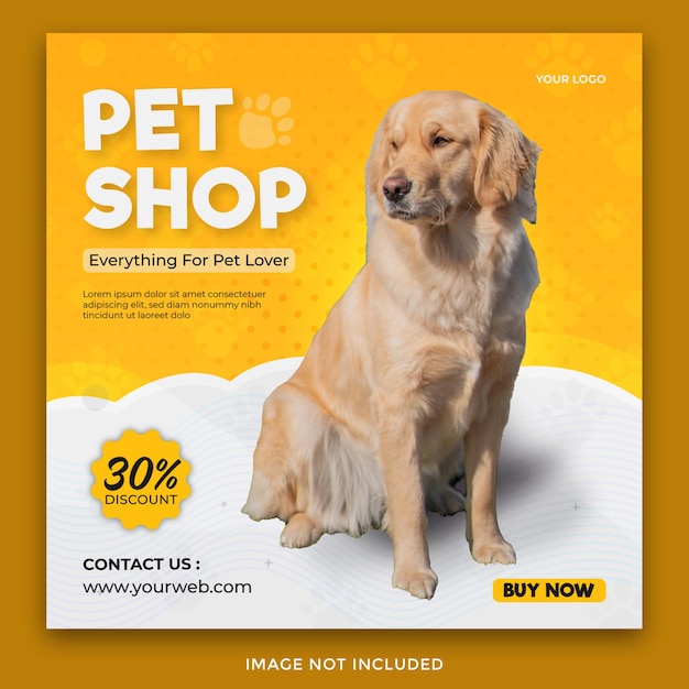 Post di Instagram per l'adozione di animali domestici con animali