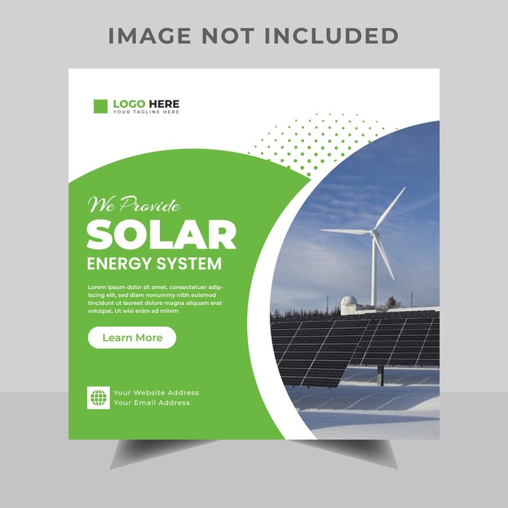 Post di Instagram sull'energia solare o modello di post sui social media