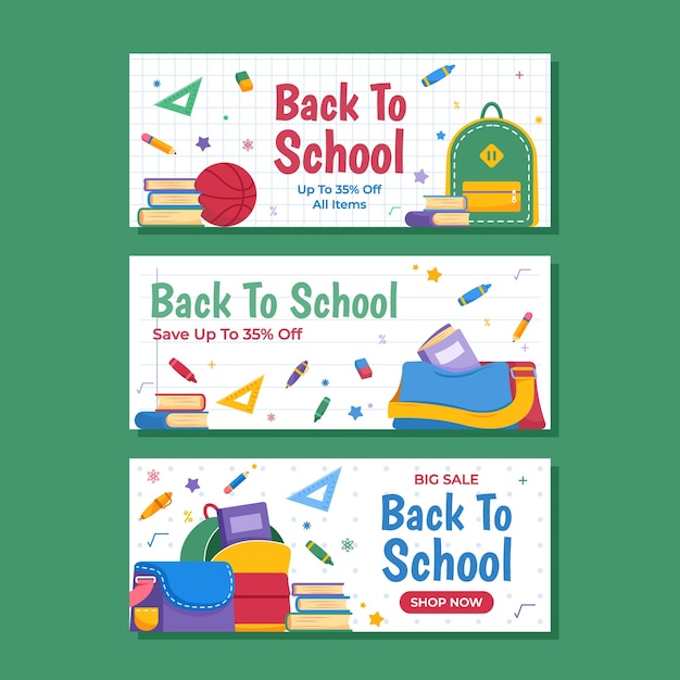 Post di promozione del banner del tema del ritorno a scuola