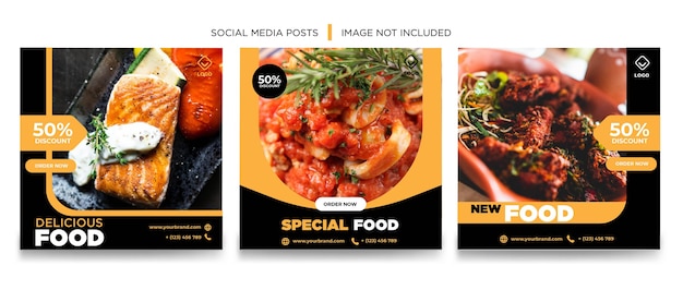 Post di social media banner menu cibo.