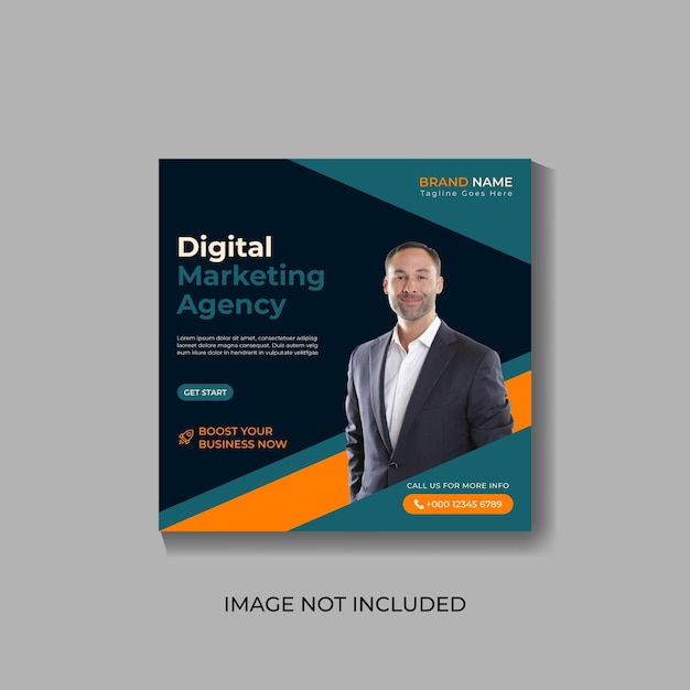 Post instagram dell'agenzia di marketing digitale e modello di post sui social media aziendali