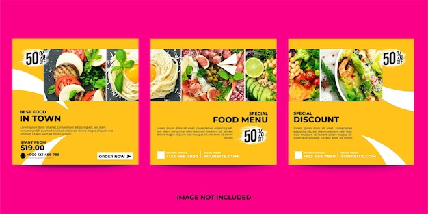 Post promozionale e copertina sui social media di ristoranti e fast food