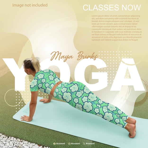Post sui social media di fitness o banner di yoga