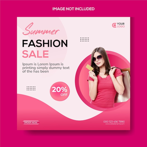 Post sui social media di vendita di moda