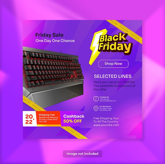Post sui social media per il black friday e Marketing per instagram con super offerte e promozioni