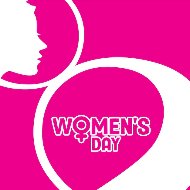 Post sui social media per il giorno della donna Vector su sfondo rosa