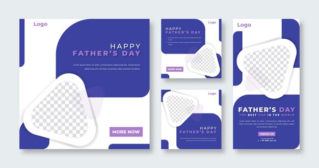 Post sui social media per la festa del papà per banner promozionali di marketing online e volantini per annunci Web Internet