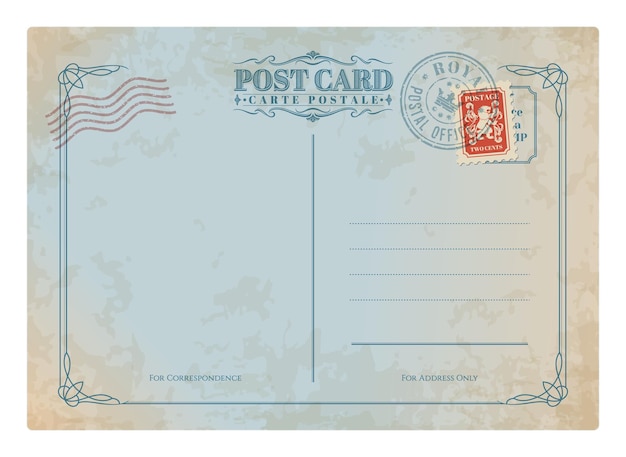 Posta vintage cartolina retrò francobollo