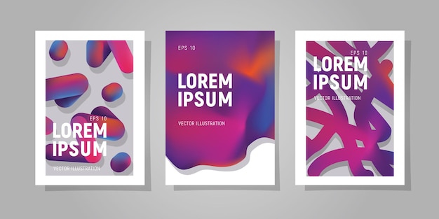 Poster astratto con gradienti Composizione di forme colorate Design alla moda