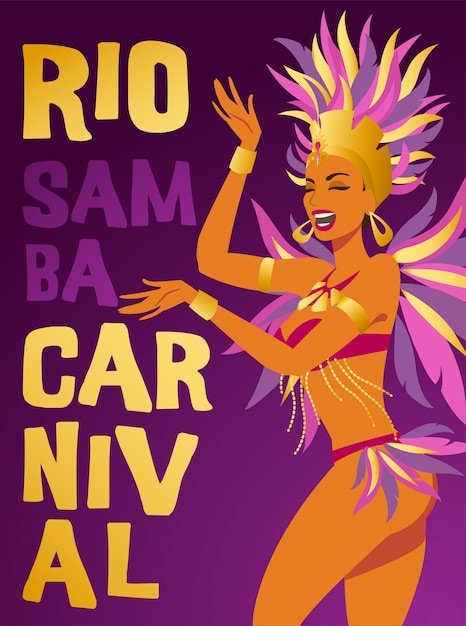 Poster ballerino di samba brasiliano.