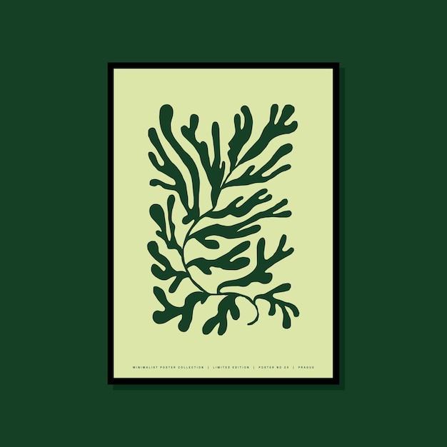 Poster botanico per collezione di arte murale colorata